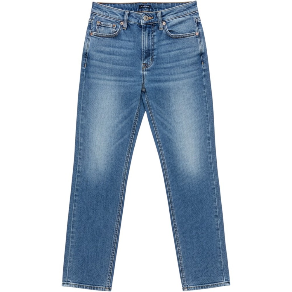 H&M Divided Straight Leg Jeans Women 0 Blue High Waisted Denim Medium Wash